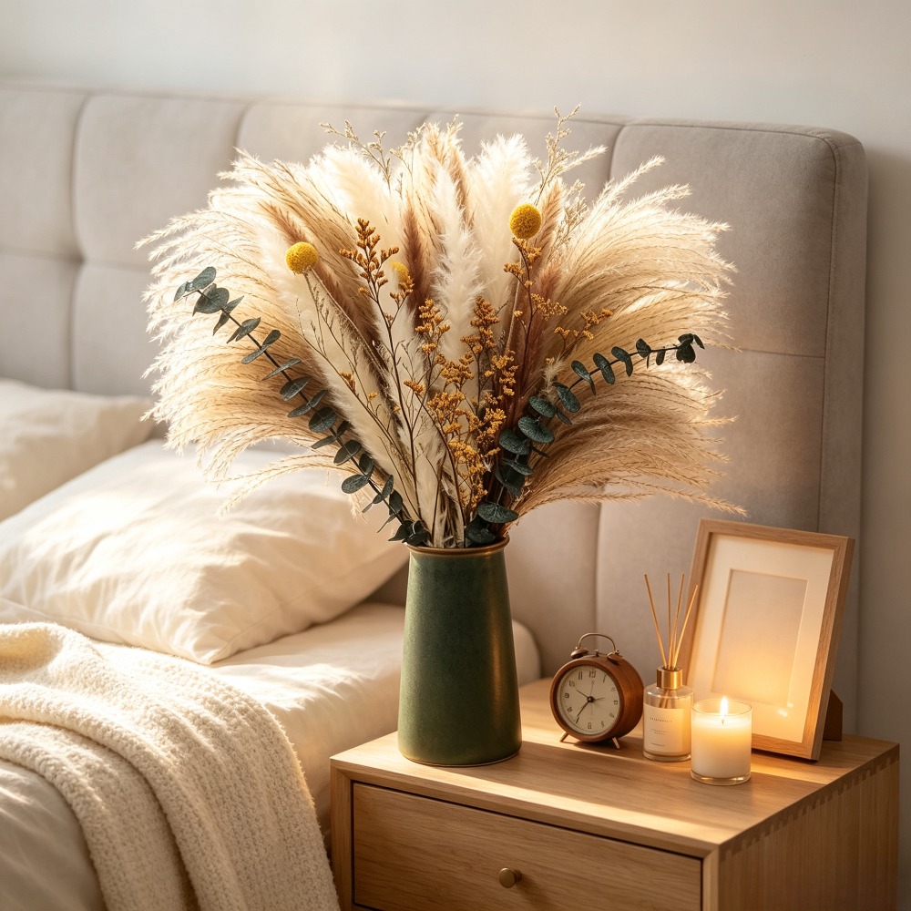 Dried Flower Bunch - gedroogd bloemenboeket, rustieke decoratieve gedroogde bloemenbos