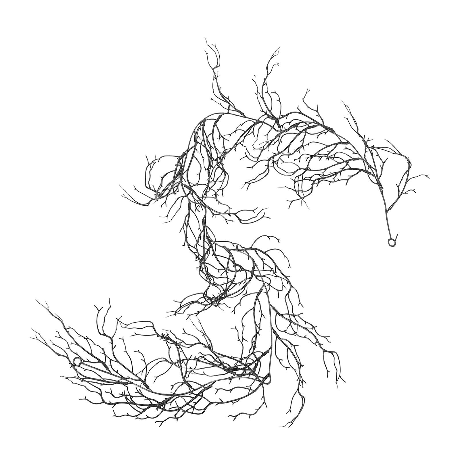 Branch Curly Willow - Flexibele zwarte krullende wilgentakken Plastic wijnstok