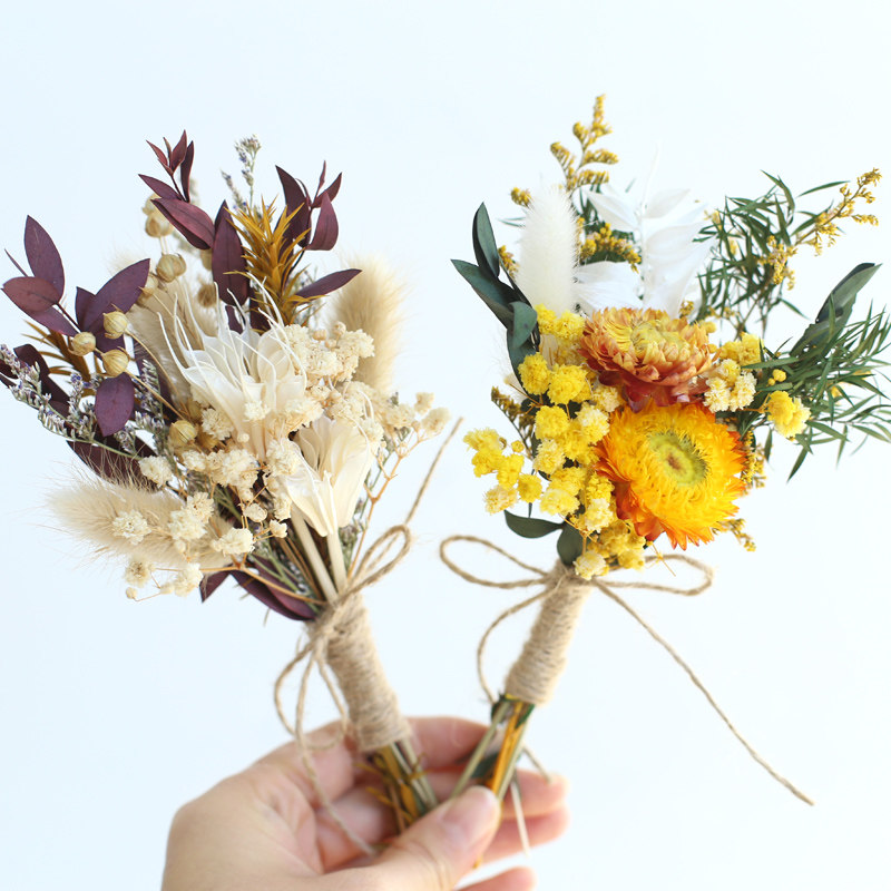Dried Flower Bunch - 20CM Kleine Gemengde Natuurlijke Gedroogde Bloemenboeket