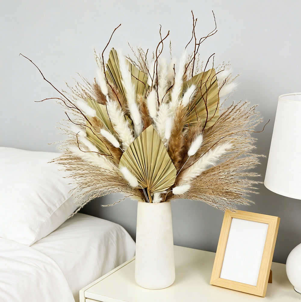 Dried Flower Bunch - Natuurlijke gedroogde palmbladeren boeket mix Pampasriet