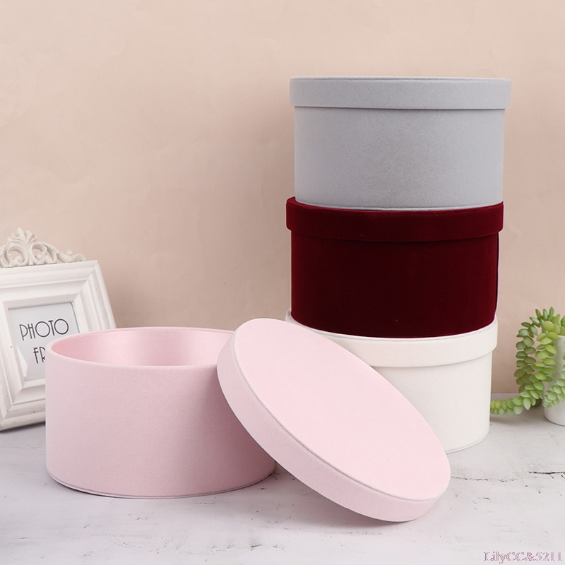 Fluwelen ronde bloemendoos Ges - Supply For Florist recensie en prijs