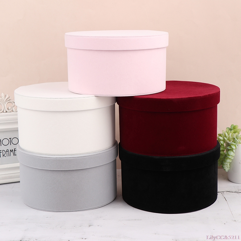 Fluwelen ronde bloemendoos Ges - Supply For Florist recensie en prijs